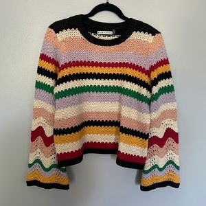 alice + olivia crocheted sweater, sz L